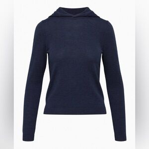 Aritzia TNA Merino Wool Blue Navy Adri Hoodie Machine Washable Wool (XS)